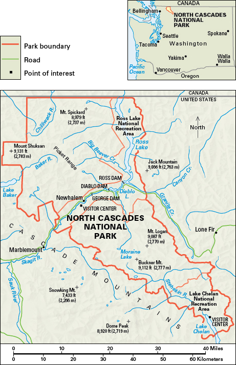 Map of North Cascades National Park