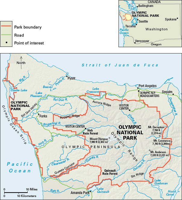 Map of Olympic National Park