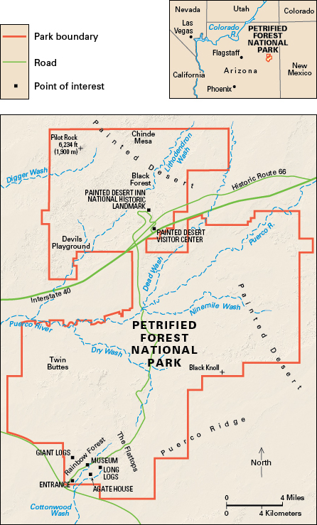 Map of Petrified Forest National Park