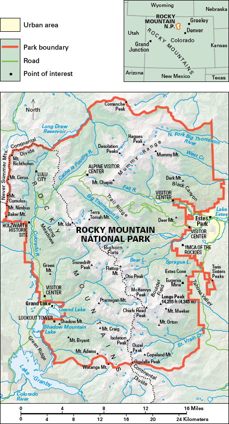 Map of Rocky Mountain National Park