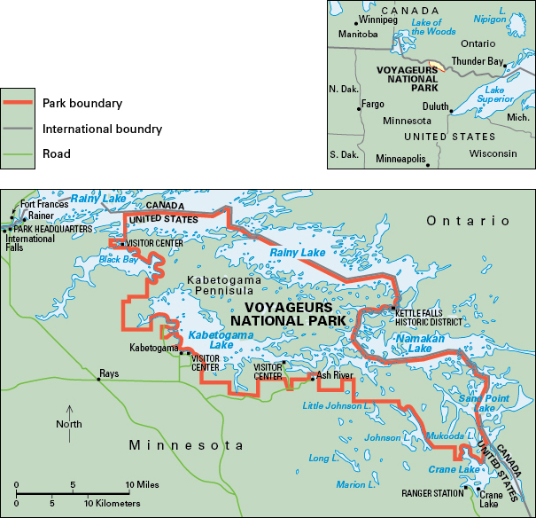 Map of Voyageurs National Park