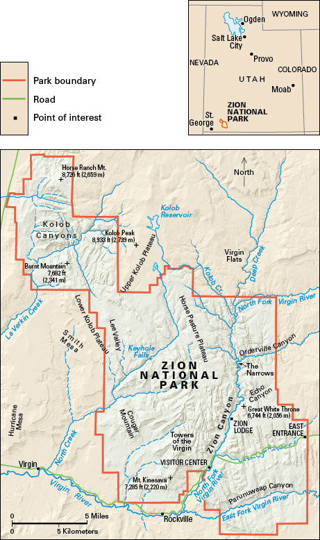 Map of Zion National Park