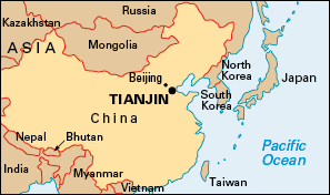 Location of Tianjin, China