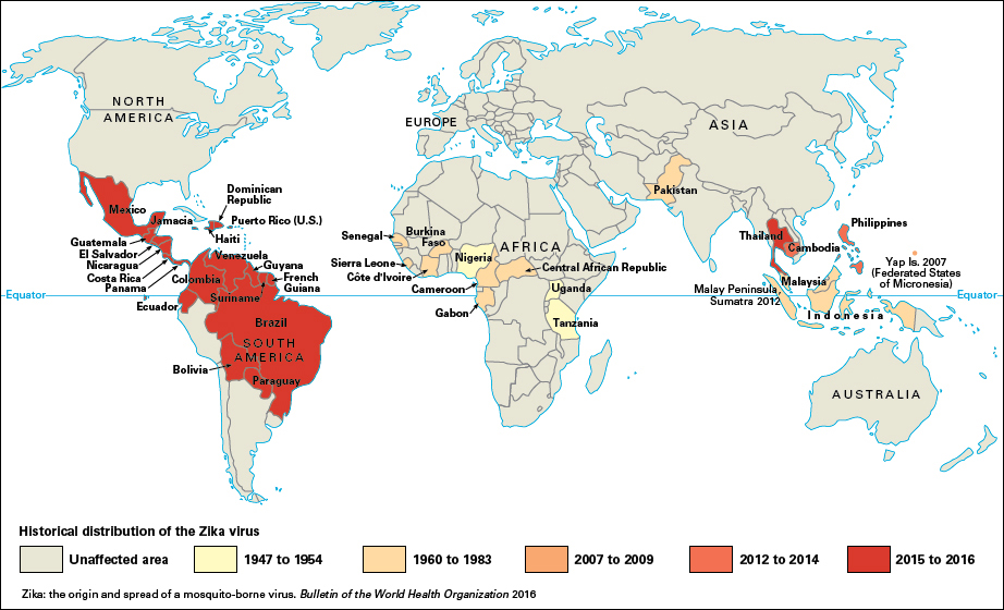 Zika virus map