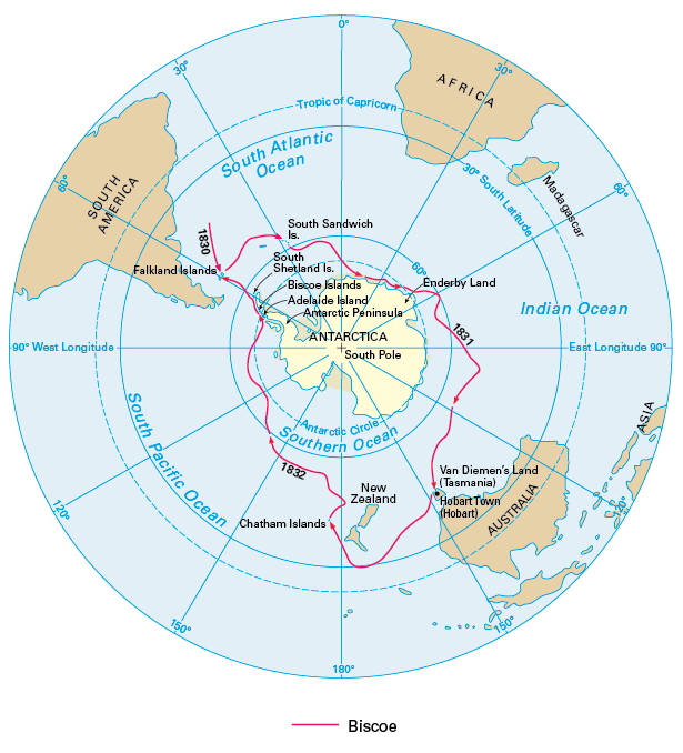 John Biscoe's voyage around Antarctica, 1830-1833