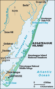 Assateague Island along the Atlantic Coast of the United States