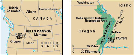 Hells Canyon: location and points of interest