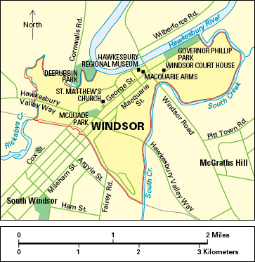 Windsor, New South Wales, Australia: Town and points of interest