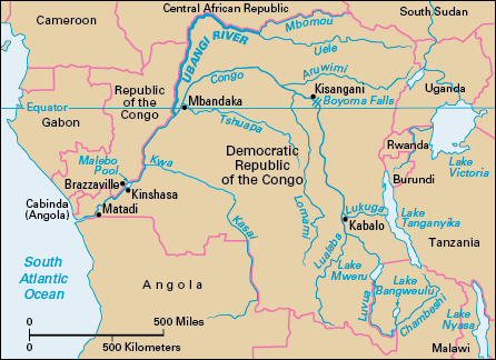 Ubangi River in Africa