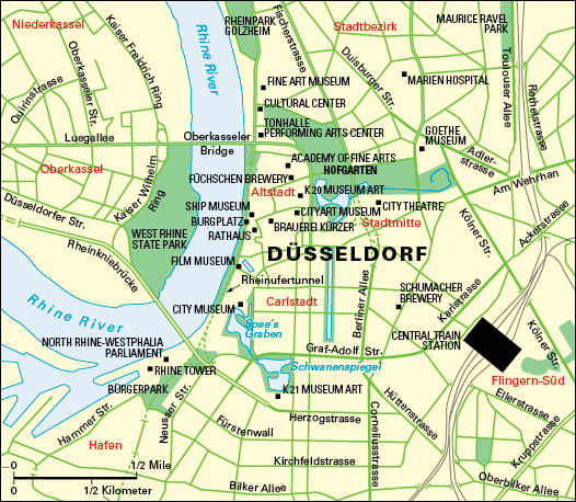 Düsseldorf, German: City and points of interest