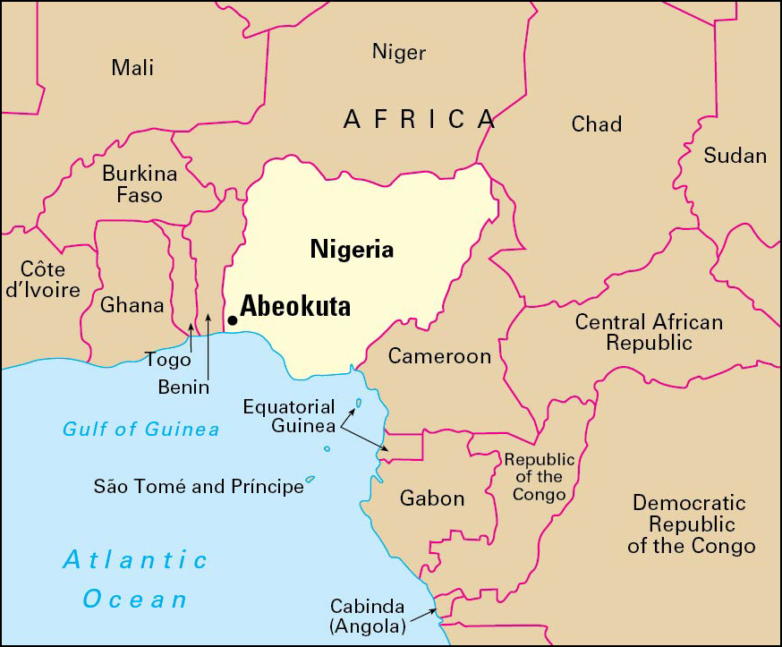 Location of Abeokuta, Nigeria