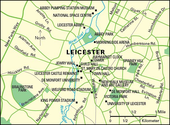 Leicester, England: City and points of interest