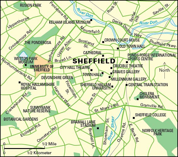 Sheffield, England: City and points of interest