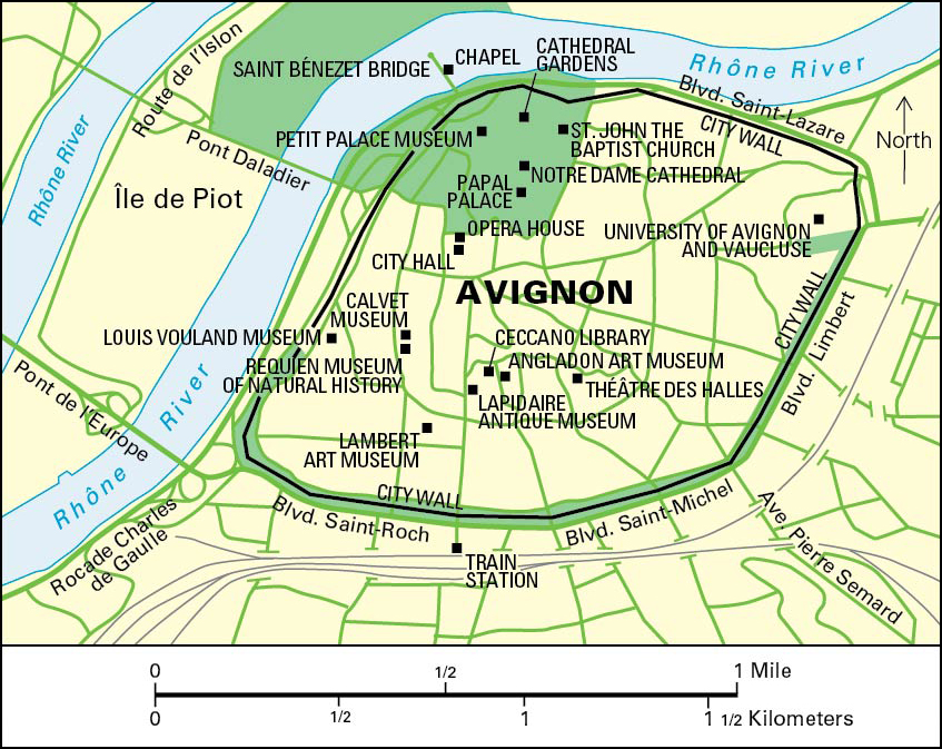 Avignon is a city in southeastern France. 