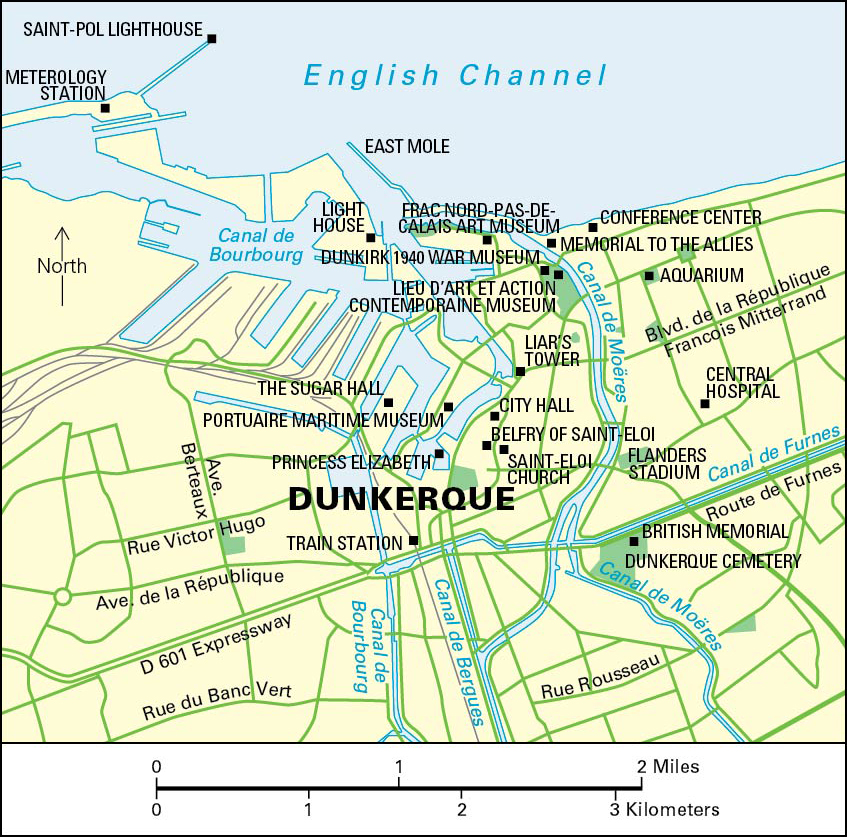 Dunkerque is a French seaport and industrial center.