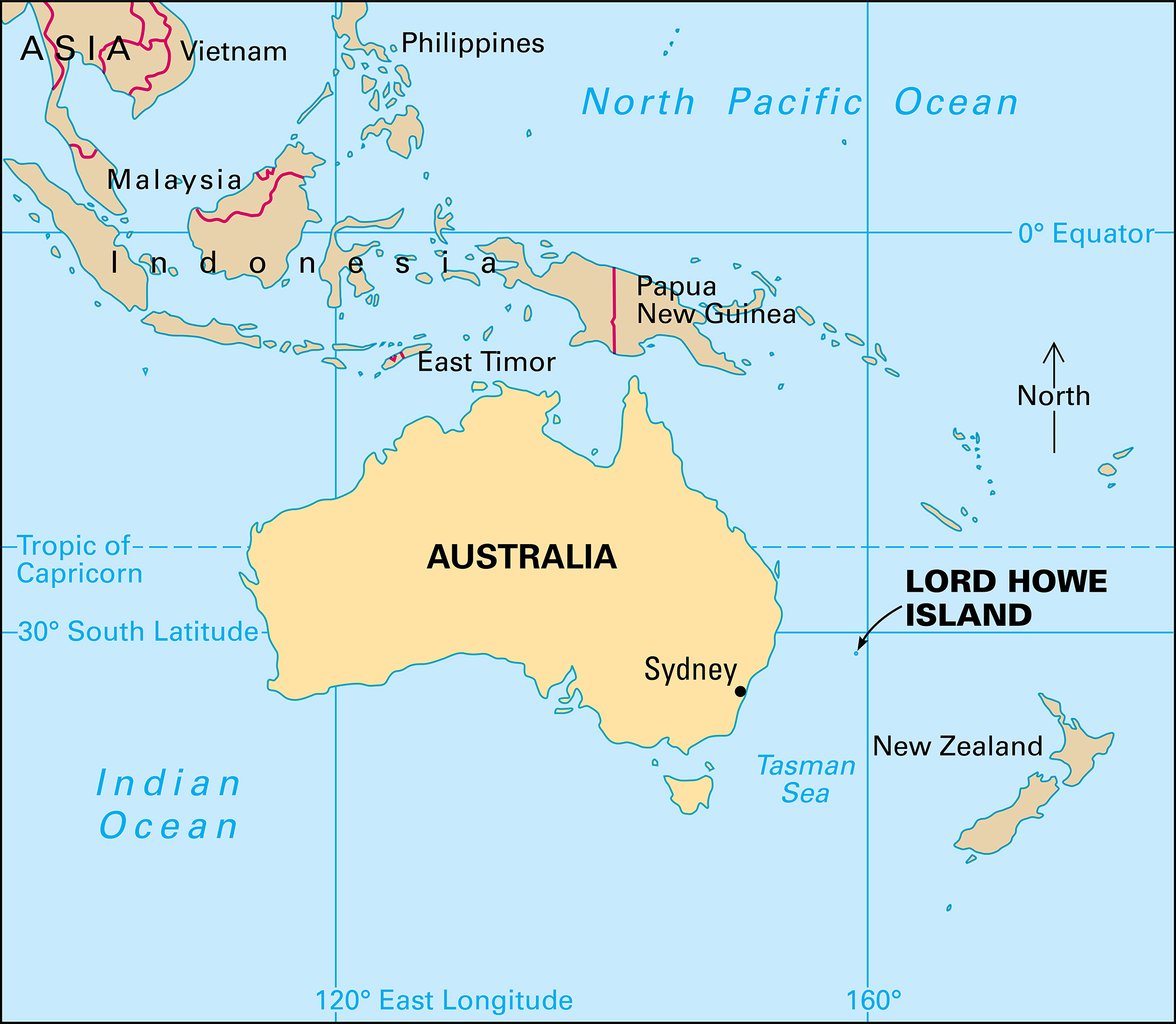 Location of Lord Howe Island