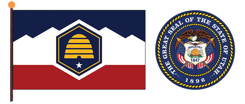 Utah flag and seal