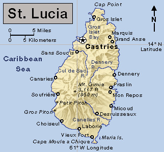 Map of St. Lucia