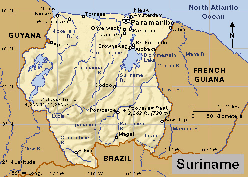 Map of Suriname