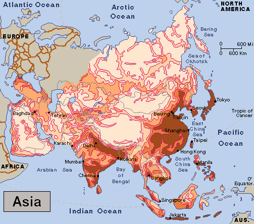 Population density in Asia