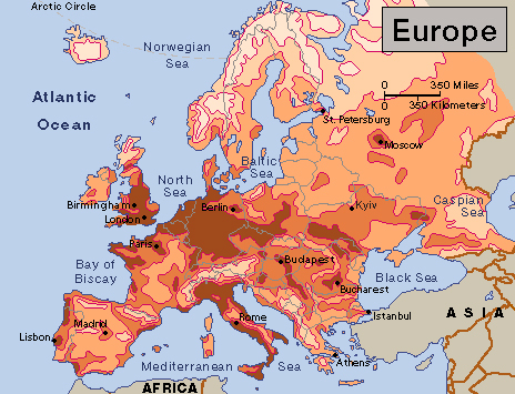 Population density in Europe