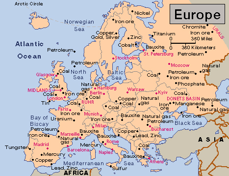 Mining and manufacturing in Europe