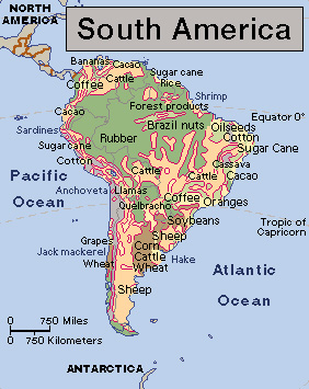 Agriculture and fishing in South America