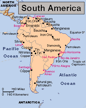 Mining and manufacturing in South America