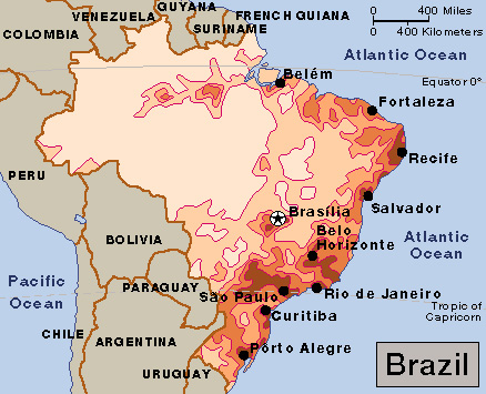 Population density in Brazil