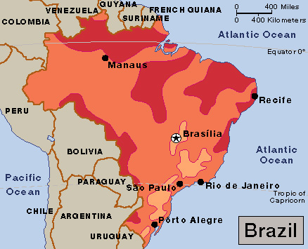 Average January temperatures in Brazil