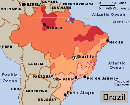 Average July temperatures in Brazil