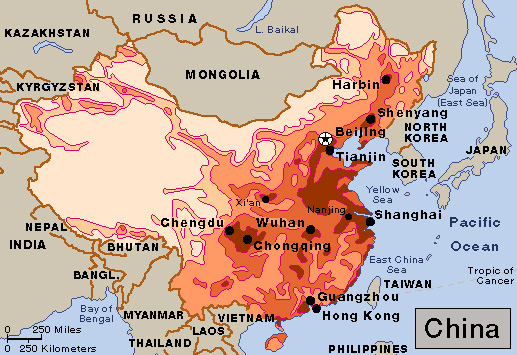 Population density in China