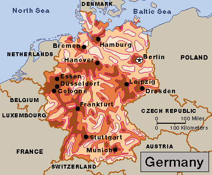 Population density in Germany