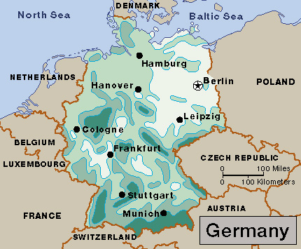 Average yearly precipitation in Germany