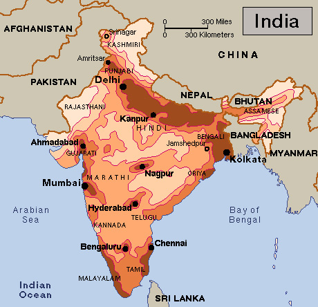 Population density in India