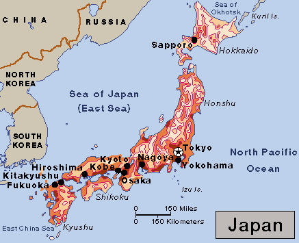 Population density in Japan