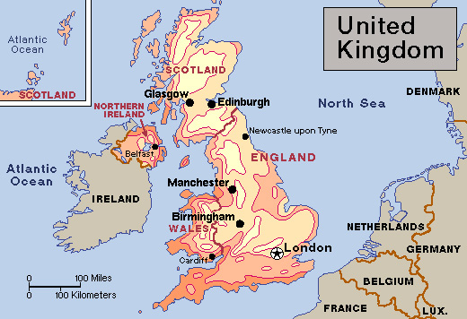 Average January temperatures in the United Kingdom