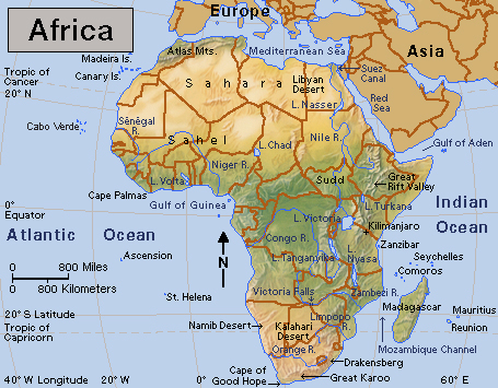 Terrain of Africa