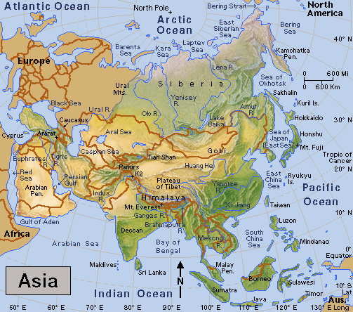 Terrain of Asia