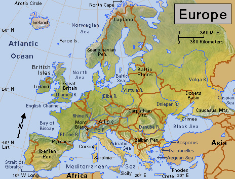 Terrain of Europe