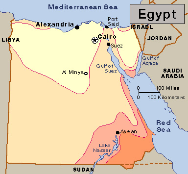 Average January temperature in Egypt