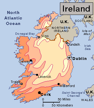 Average January temperature in Ireland