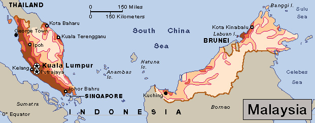 Population density in Malaysia