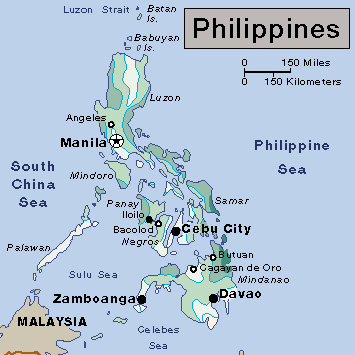 Average yearly precipitation in the Philippines