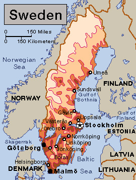 Population density in Sweden