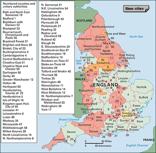 Local government areas in England