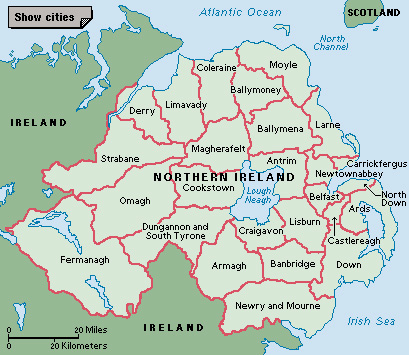 Northern Ireland districts, 1973-2015