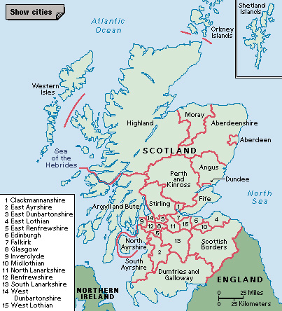 Scotland council areas