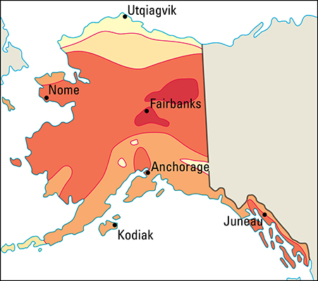 Average July temperatures in Alaska