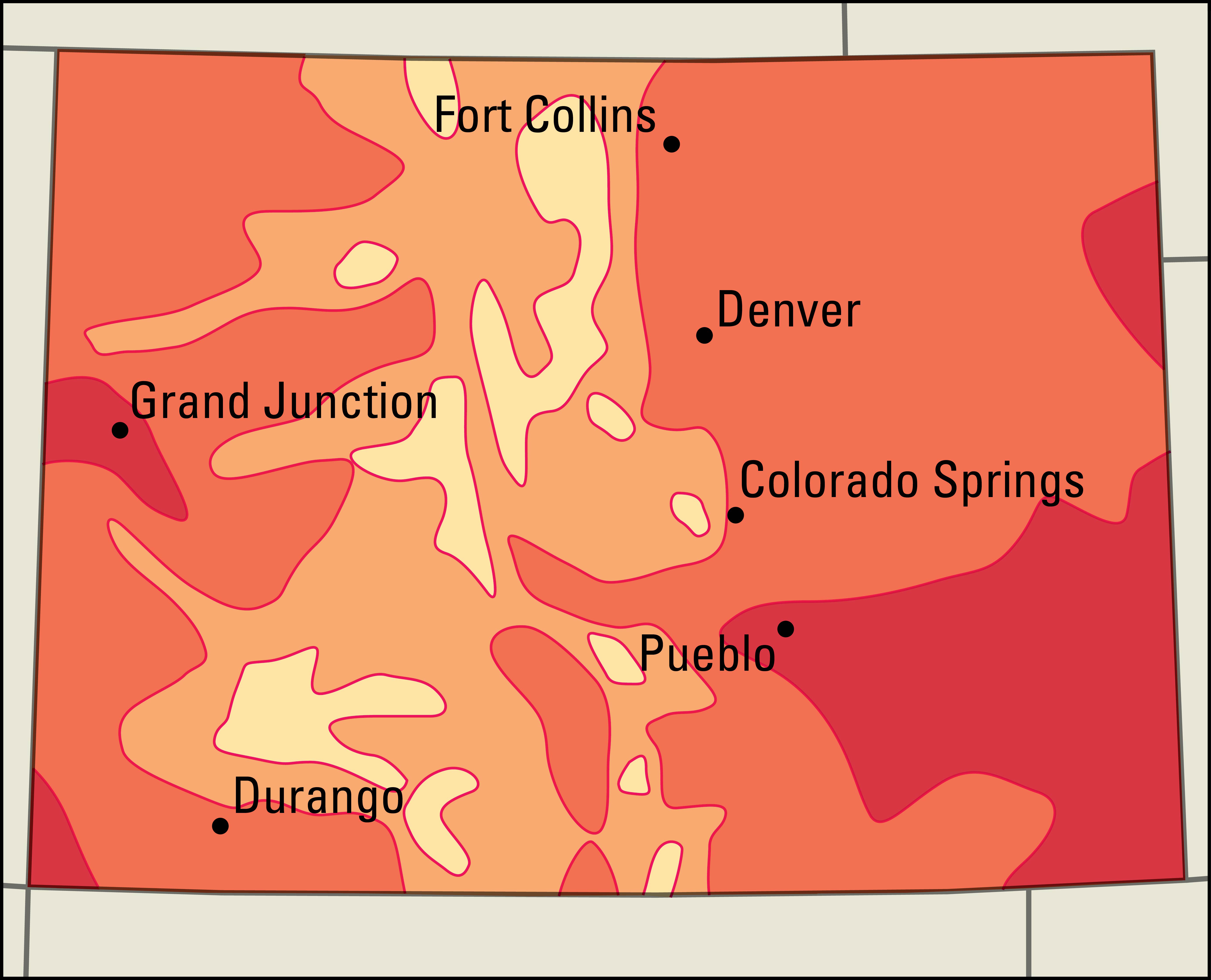 Average July temperatures in Colorado